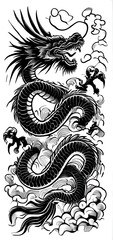 Fototapeta premium TRIBAL TATOO トライバル タトゥ 刺青 和柄 龍 Dragon