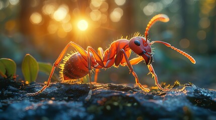 Wilderness Wanderer: Ant's Sunset Exploration Adventure