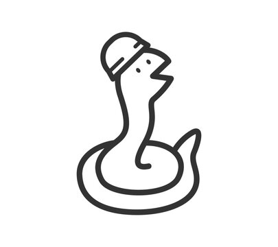 recommend clip art: ヘルメットをかぶった蛇のイラスト
                    