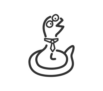 recommend clip art: ネクタイとメガネを付けた蛇のイラスト