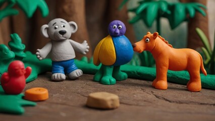 Obraz premium An Animated Journey Through the World of Clay Zoo