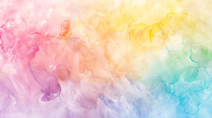 Fototapeta premium Pastel rainbow watercolor background paper for creative projects