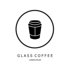 Logo vector design for business. Glass coffee logos.