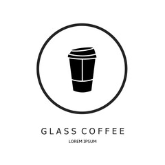 Logo vector design for business. Glass coffee logos.