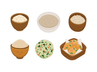 Hand Drawn Korean Food Illustration with Cartoon Style