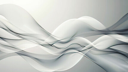 Obraz premium Photorealistic illustration of a grey background with flowing dynamic waves subtle gradients emphasis on technology network contemporary and stylish design 