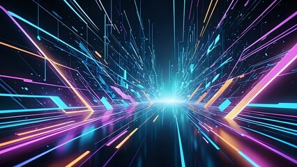 Naklejka premium Abstract neon lights background.