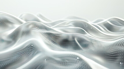 Naklejka premium Ultra-detailed visual of an abstract grey background poster with dynamic waves intricate illustration futuristic atmosphere highlighting technology and network communication 