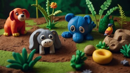 Engaging clay animation of kids exploring a whimsical zoo