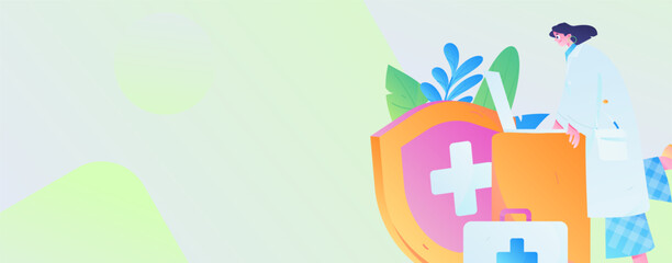 Medical characters fighting the epidemic flat vector concept operation hand drawn illustration
