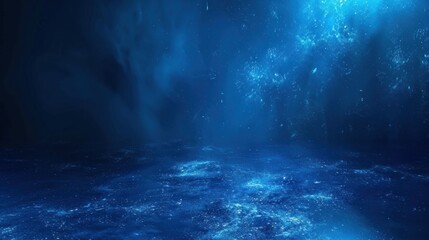 Fototapeta premium Abstract Blue Background with Glowing Particles