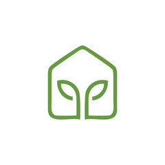 home leaf logo design