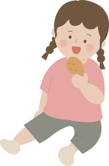 복날 치킨 닭다리 먹는 어린이