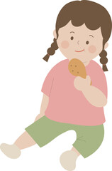 복날 치킨 닭다리 먹는 어린이