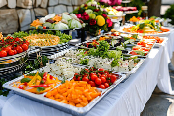 Obraz premium Buffet food catering food party on the table
