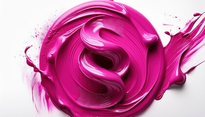 Vibrant magenta paint swirl abstract art