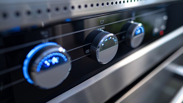 A closeup of a control panel featuring touch buttons and a colorcoded air quality indicator making it easy to monitor and control air purification settings.