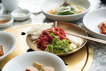 fresh raw beef dish