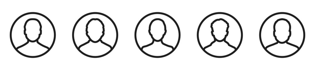 User avatar vector icon flat designs set. Man and woman vector profile signs collection