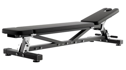 Naklejka premium Adjustable incline bench, black and silver, isolated on white background