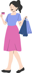 Women Shopping With Bags And Credit Cards