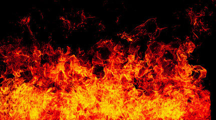 Intense Flames in Close-Up Shot