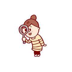 お団子頭のかわいい女子の色々なポーズや仕草