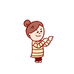 お団子頭のかわいい女子の色々なポーズや仕草