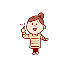 お団子頭のかわいい女子の色々なポーズや仕草