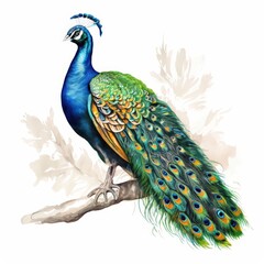 Fototapeta premium an ai generated image, peacock with feathers