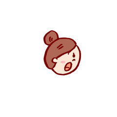 お団子頭のかわいい女子の色々な表情