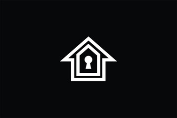 home icon key lock abstract vector, lock key hole modern abstract vector home service home security logo, key hole arrow icon logo
