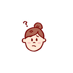 お団子頭のかわいい女子の色々な表情