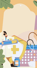 Medical characters fighting the epidemic flat vector concept operation hand drawn illustration
