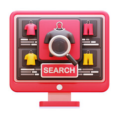 SEARCH PRODUCT 3D ICON ILLUSTRATION