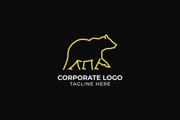 head bear logo vector design, bear silhouette logo vector animals illustration, Bear Logo Design lineart template, bear grizzly silhouette logo, 