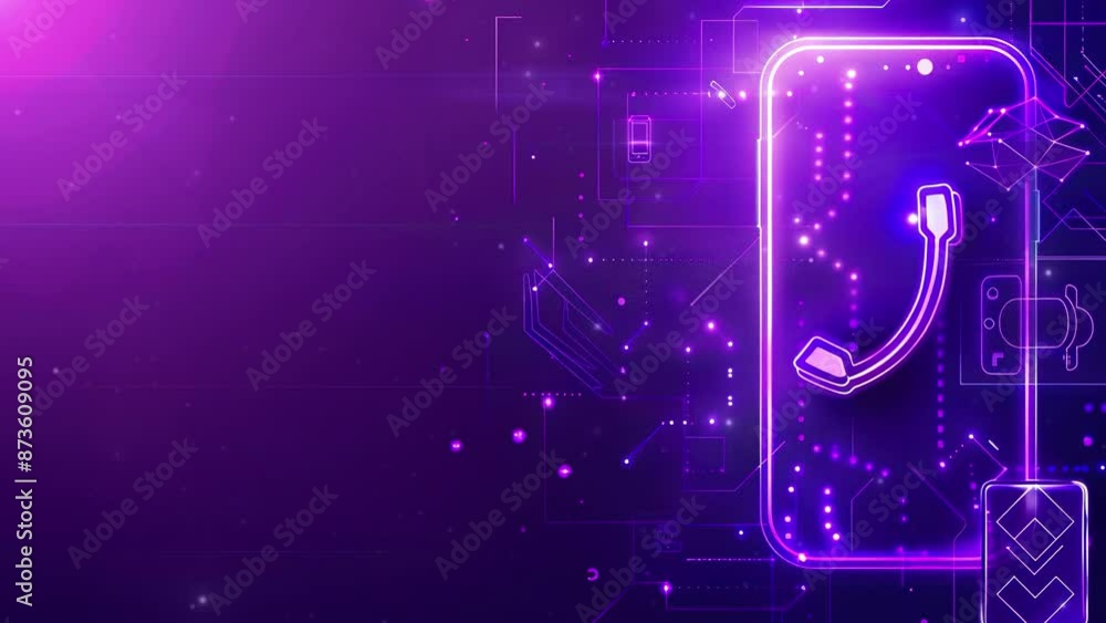 Aufkleber digital marketing concept and technology design background. purple banner with an abstract backgroun