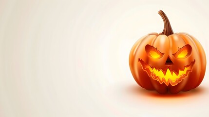 Halloween pumpkin head jack lantern isolated on white background