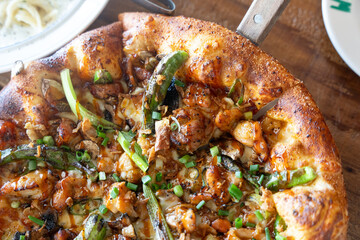 pizza with mushrooms and cheese