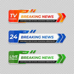 Colorful vector template set of lower thirds, Suit for news, sport channel, and broadcast