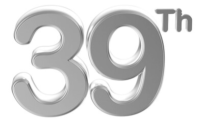 Fototapeta premium Anniversary Silver Number 39