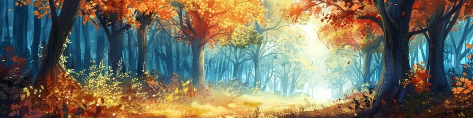 Serene Autumn Landscape in Captivating Anime Style