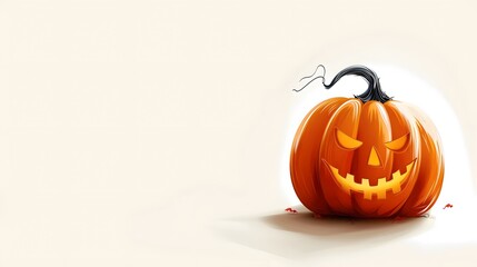 Halloween pumpkin head jack lantern isolated on white background