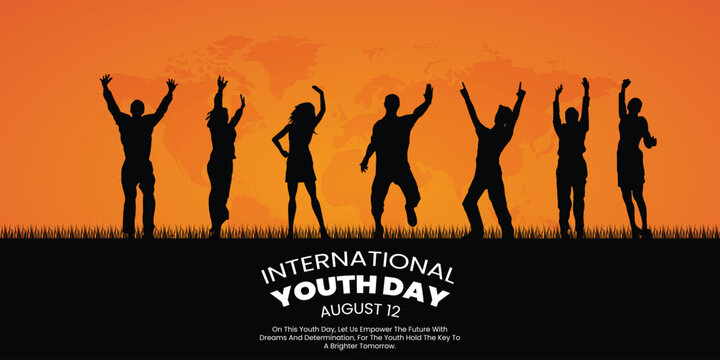 international youth day wishing banner design vector file