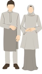 Contemporary Muslim Wedding Vector