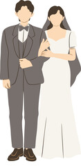 Elegant Wedding Pair Clipart