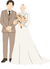 Traditional Muslim Wedding Illustration