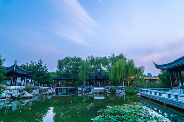 Chinese traditional buildings at night