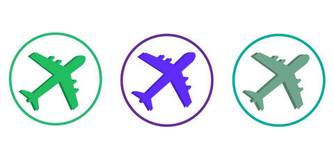 Plane icon set. Airplane icon vector