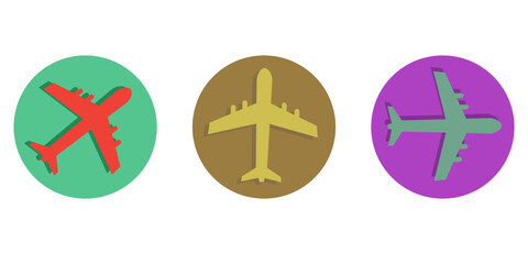 Obraz premium Plane icon set. Airplane icon vector